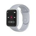 Light gray Y68 smart watch featuring music control interface and gray silicone strap - Gray