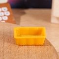 Miniature yellow rectangular resin moss landscape ornament with wavy edge detail - Yellow Tray