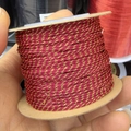 Red and gold twisted 1mm non-elastic thread spool for DIY jewelry and tassels - Dark Red
