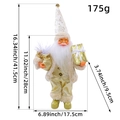 Figurine Père Noël doré et crème avec sac de cadeaux, dimensions 41,5 x 17,5 cm décoration - Y2-36 Style Or
