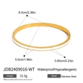 Polished gold stainless steel bangle with waterproof and hypoallergenic features for women - Pure White (JDB2409016-WT)