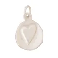 DIY Herz-Anhänger-Zubehör in Creme mit matter Oberfläche und geprägtem Harzrelief - L255187-Weißgold Herz