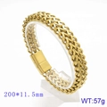 Bracciale intrecciato classico in acciaio inossidabile dorato 200mm lungo e 11,5mm largo - 20cm Oro
