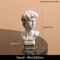 Mini-David-Büste aus Harz 6,5cm Höhe für Kunstskizzen und nordische Schreibtischdeko - Mini-David-Büste