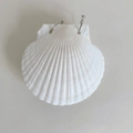 Artistic notebook made of natural white seashells with dual metal rings and fan-shaped design - Xiyi Shell Notebook (~9-11cm 40 Sheets)