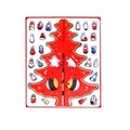 DIY red wooden Christmas tree set with 24 hand-painted miniature ornaments in a gift box - Y1116/Large 2-Piece/Red/25.8*31.2*3.5CM