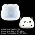 Cartoon panda head silicone fondant mold with precise dimensions and 213g weight - 1#Transparent Large (B437)