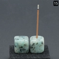 Amazoniet kubus wierookhouder met natuursteen nerven en verticaal wierookgat - Tianshan Blauw