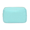 Trousse de toilette en nylon bleu clair imperméable avec fermeture éclair dorée - Vierge / Rose bonbon