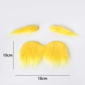 Yellow faux fur beard and eyebrow set for Halloween costumes, 18cm wide prop - Large Yellow Eyebrows and Mustache Set