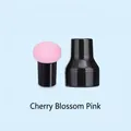 Cherry blossom pink mushroom head makeup sponge brush with a black protective cap - Handle + Storage Box / Pink