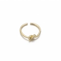 Minimalist knot design open ring in polished gold stainless steel for women - Classic Knot / R00721G