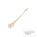 Minimalist gold metal hair clip featuring a palm hand shape design, 1.3x6.3cm size - Style 1 Gold