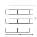 3D self-adhesive retro brick wall sticker in white, sized 30cm x 30cm for home decor - B01-Brick Arrangement Diagram