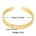 Dettaglio del bracciale rigido in acciaio placcato oro 18k con misure di 5,5 cm di diametro - Colore Oro (Q34-G-Oro)