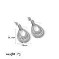 Silberne Doppel-Tränen-Ohrringe aus Edelstahl, Maße 23,5 mm Höhe und 18 mm Breite - Silberne Doppelte Wassertropfen Ohrringe (TE6265-S)