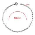 Silver stainless steel paperclip chain necklace 4mm width and 480mm length for jewelry DIY - Paperclip Chain / 4mm Paperclip Chain - Silver
