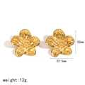 French vintage 18k gold floral earrings with 32mm dimensions and 12g weight - Gold (TE60586-G)