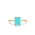 Anello classico in argento S925 con tormalina verde e placcatura in oro 18 carati - Taglia US 5 / Oro
