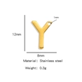 Golden stainless steel letter Y pendant charm with single hole for DIY jewelry making - Letter Y