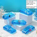 Détail d'un ornement de voiture en acrylique bleu avec animaux marins mobiles sur plage - Voiture-Eau Bleue / Styles Aléatoires