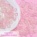 Large pink-white gradient heart-shaped faux pearls for DIY crafts and jewelry making - Large Heart Pendant / Gradient Pink White