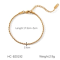 Detail of 18K gold-plated stainless steel rope chain bracelet with lobster clasp and extension - Rope Chain (HC-B20192)