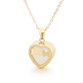 Golden heart-shaped pendant necklace with MOM engraving and birthstone detail - Gold June (KN196894-K)