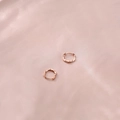 Elegant s925 silver twist hoop earrings with a rose gold finish on silk background - Twist Hoop - Rose Gold