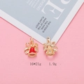 Golden Christmas bell pendant with red bow for DIY jewelry making and keychains - Bowknot Bell (F297-1) / 10 Pieces/Pack (16*21mm)