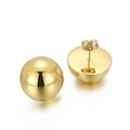 Klassische minimalistische goldene halbrunde Ohrstecker aus poliertem Edelstahl - 18mm / Gold