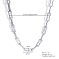 Silver 304 stainless steel chain necklace with 500mm length and 22mm links - Bold Link (567-11)