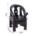 Mini fauteuil traditionnel noir pour décoration de gâteau, taille 7x5x4,1cm - Chaise en pâte polymère