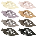 Set of 8 matte oval cutout shark hair clips in assorted neutral and pastel colors - Set 26 (Pack of 8)