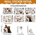 Size chart for Halloween window stickers showing 137 pieces and dimensions of ghosts - UV24Y12056S_T (6 Sheets) / 20*30cm (Static Sticker)