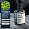 160ml Glass Car Aroma Diffuser with Black Wood Cap in White Tea Scent for Vehicles - Luxury Grey - Pure White Tea