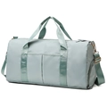 Waterproof sage green yoga fitness bag with independent shoe compartment and luggage strap - Green