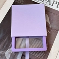Elegante caja de regalo de cajón púrpura con tirador de cinta de seda para joyería - Púrpura Set/Interior 9x9x2cm/Sin Impresión