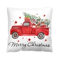 Christmas pillowcase featuring red truck with holiday tree and Merry Christmas text - Style 27-Red Truck Watercolor Merry Christmas