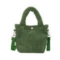 Grüne Bucket Bag aus Cord mit Tragegriff und verstellbarem Schultergurt für Damen - Grün