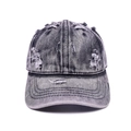 Casquette de baseball en denim délavé vintage avec déchirures et aspect usé rétro unique - Noir