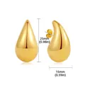Golden teardrop earrings in small size with mirror polished finish, 25mm height - CCB Material / Small (25mm) / Gold