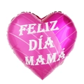 Heart-shaped rose pink foil balloon with Spanish Feliz Día Mamá greeting for Mother Day - 18 Inch Rose Pink Solid Heart Happy Mother's Day (TX025)