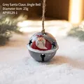 Campanella grigia di Babbo Natale in ferro da 6 cm con ritagli di stelle e canapa - Campanellino Grigio Babbo Natale / Diametro 6cm/23g