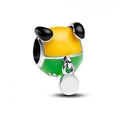 DIY enamel cartoon animal bead charm in yellow and green for charm bracelets - Normal Specification / Snail and Blue Flower Style(004)