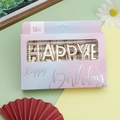 Golden Happy Birthday letter candles in gradient gift box for cake decoration - Champagne Gold Letter Candle