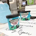 Blue silicone AirPods case featuring a creative Ben & Jerry's ice cream bucket design - Milk Cup + Carabiner / AirPods 1/2 Gen