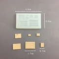 Detailed macro view of silicone mold for miniature biscuits with scale measurements - Mini 7-Cavity Cookie