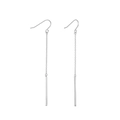 Orecchini lunghi a catena minimalisti in acciaio inossidabile argento lucido - Color Acciaio