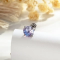 Sweet gradient cubic zirconia cartilage stud earring in blue and purple hues - Rose Purple Blue (Single)